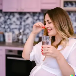 Mujer embarazada tomando KrillOmex