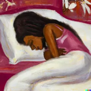 Mujer con cólico menstrual
